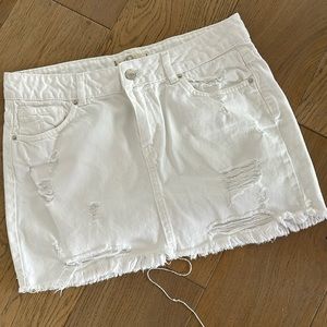 White jean skirt